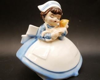 Lefton Nurse Holding Baby Ceramic Figurine
