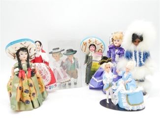 Collection of Small Multicultural Dolls (Total of 9)
