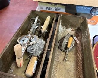 Vintage bread pan and kitchen tools