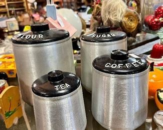 Vintage metal canister set