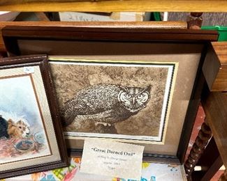 Signed owl print