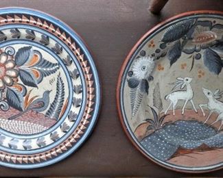 Mexican folk pottery Tonala chargers (16”)