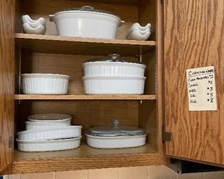 CORNINGWARE
****CORN HOLDERS AND 3 LARGE PIECES WITH LIDS ARE SOLD. ****