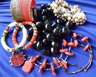 Lots of Colorful Pieces of Costume Jewelry