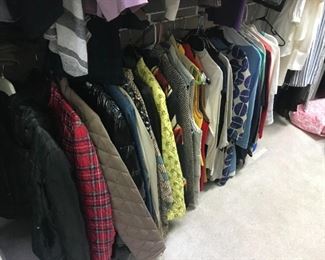 Lots of Jackets, Vests, and Coats
