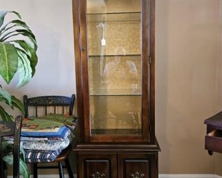 Tall Curio Cabinet with base and glass shelves