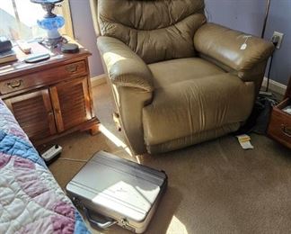 3 of 3 recliners, end table and lamp (sold separately)