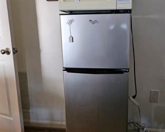Small refrigerator and microwave (sold separately)
