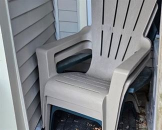 Pair of Adirondack resin chairs