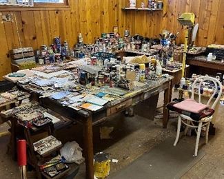 A peek inside the artist's workshop...