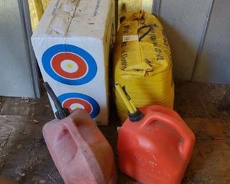 Gas cans, targets
