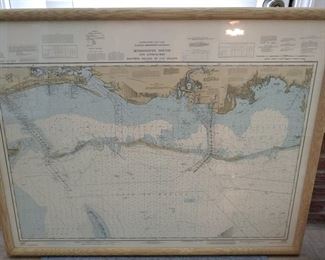 Mississippi Sound and Approaches (Dauphin Island to Cat Island) Framed Map