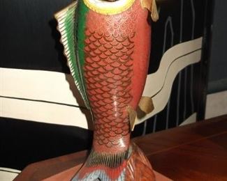Large Vintage Cloisonné Koi Carp Fish