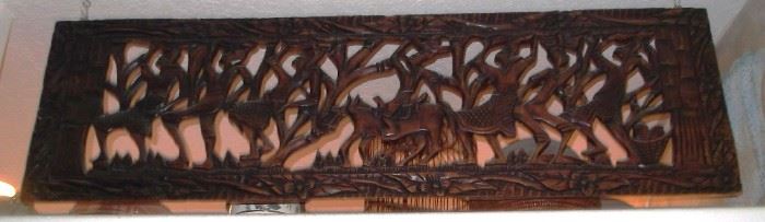Carved Wood Hanging Screen