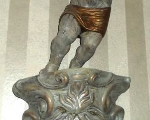 Carved Wood Angel, Renaissance Face Wall Sconce Shelf