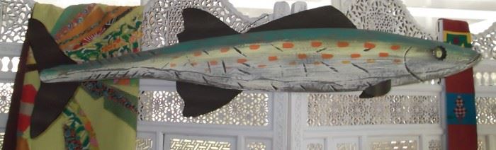 Wood Metal Fish Wall Art