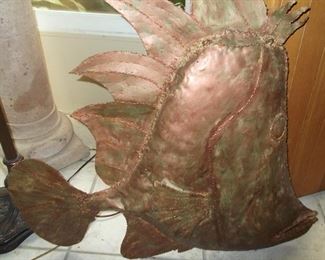 Large Heavy Copper Hanging Fish