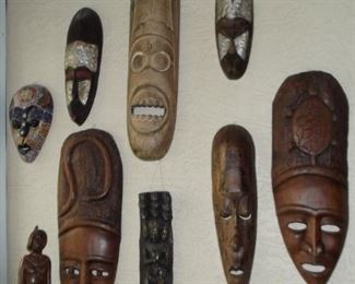 Carved Wood African Indonesian Wall Mask