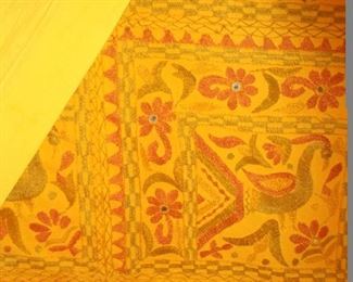 Orange Hand Stitched Bedspread