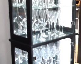 Black/Glass Lighted Curio Cabinet
