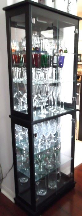 Black/Glass Lighted Curio Cabinet