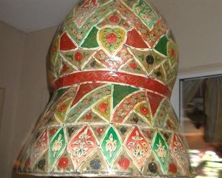 Hand Made Moroccan Paper Mache Tole over Rawhide Hanging Ceiling Lights