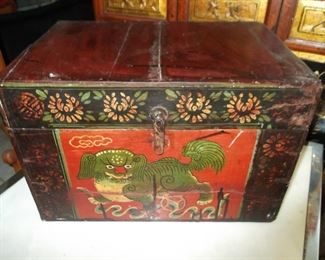 Old Hand Painted Food Dog Wooden Box