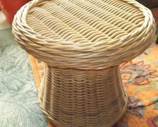 Vintage Round Wicker Table