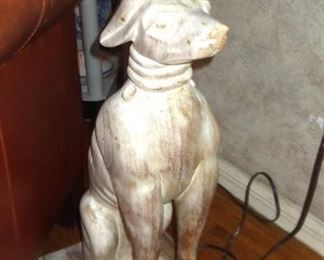 Carved Wood Greyhound Butler Table