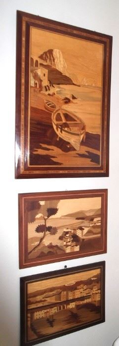 Collection of Italy's Marquetry Inlaid Wood Plaques