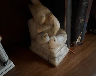 ALABASTER MARBLE BIRD BOOK ENDS REDUCED