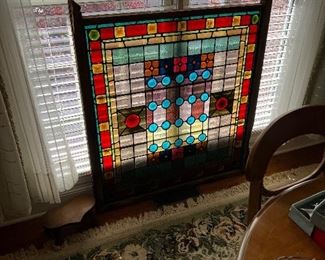 Large antique stain glass window