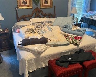 King bedroom suite with like new mattress 
