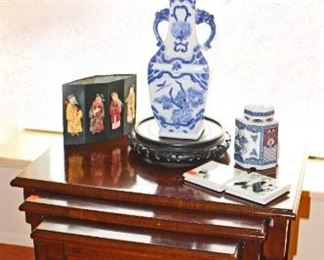 Asian Vase, Nesting Tables, Asian Decorator Items