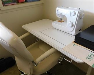 Desk Chair, Sewing Table, Singer Machine