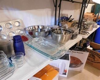 Stainless Steel Bowls, Pyrex, Baking,Pots Pans Utensils