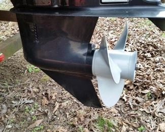 This outboard has an aluminum prop