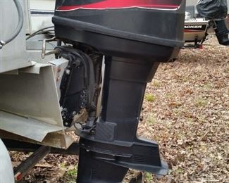 The Sylvan's outboard is a 2000 Mercury 60hp ELPTO (oil injected 2-stroke)