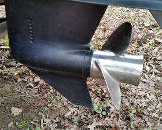 This outboard has a stainless steel prop