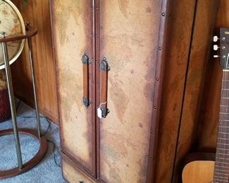 Cabinet with old world map motif