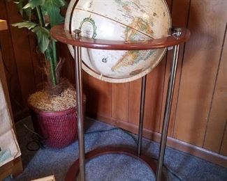 Large globe on floor stand