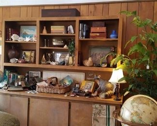 This large handmade hutch with counter height base is approximately 8 ft. tall