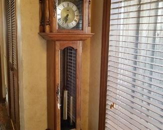 Emperor clock's movement was made in Germany and it has a walnut case