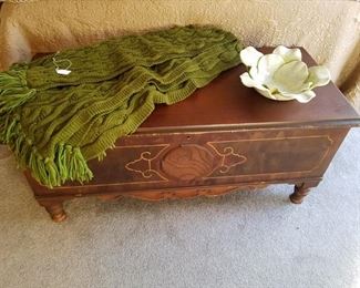 Antique Lucky Lady cedar lined blanket chest