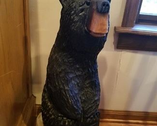 Carved wood baby black bear