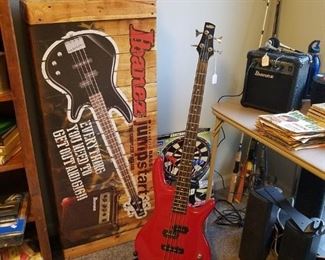 Electric guitar and amplifier