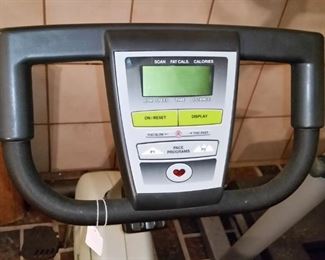 The stationary bike's display panel