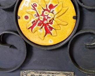 A closer look at the medallion on The Earth Stove