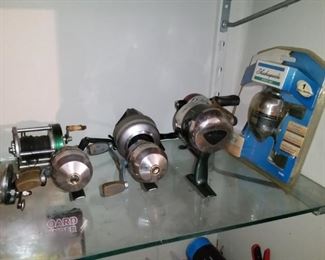 Assorted fishing reels