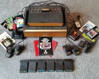 Atari 2600 video game console and a few of the many game cartridges